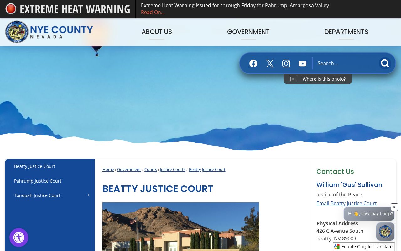Nye County Beatty Justice Court record route