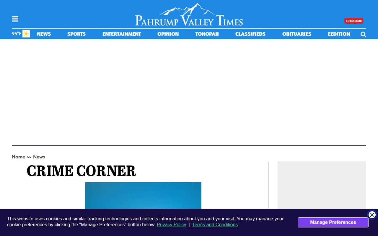 Nye County arrest news route at Pahrump Valley Times Crime Corner